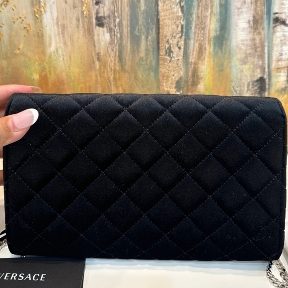 Versace Velvet+Lamb Leather Crossbody NWT! With COA - Picture 3 of 11